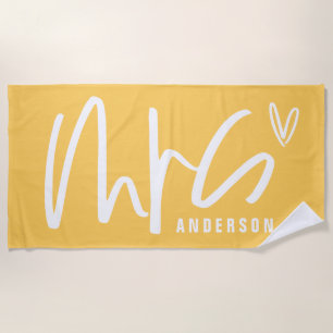 Moderne Schrift schreiben MRS. Hochzeitsgeschenk Strandtuch