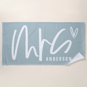 Moderne Schrift schreiben MRS. Hochzeitsgeschenk Strandtuch
