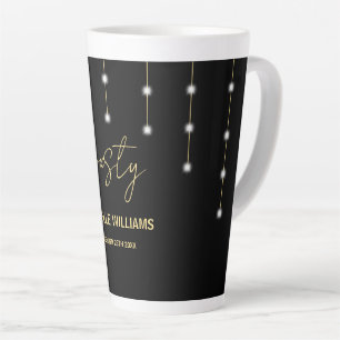 Moderne Schrift Schwarz-Gold-Party Milchtasse