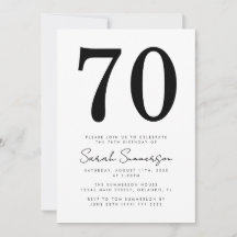 Moderne Schrift Schwarz Weiß Siebzigster 70. Gebur