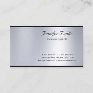 Moderne Schrift Silber Luxus Professioneel Elegant Visitenkarte
