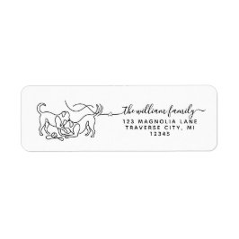 Moderne Schrift spielender Hund Silhouette
