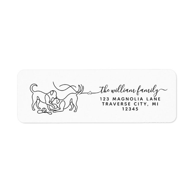 Moderne Schrift spielender Hund Silhouette (Vorne)