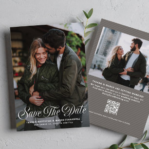 Moderne Schrift stilvoll einfache zwei-Foto-Hochze Save The Date