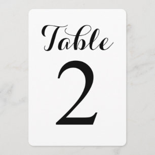 Moderne Schrift Tabelle 2   Tabellennummernkarte Einladung
