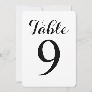 Moderne Schrift Tabelle 9   Tischnummernkarte Einladung