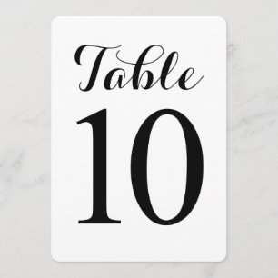 Moderne Schrift Tisch 10   Tischnummernkarte Einladung