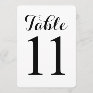 Moderne Schrift Tisch 11   Tischnummernkarte Einladung