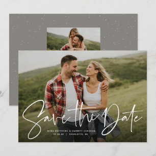 Moderne Schrift trendy Save the Date Fotokarte