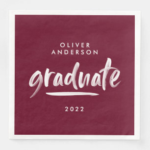 Moderne Schrift Typografie burgundy Graduierungspa Serviette