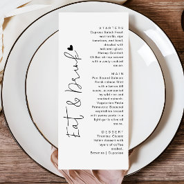 Moderne Schrift-Typografie | Essen & Trinken Hochz Menükarte
