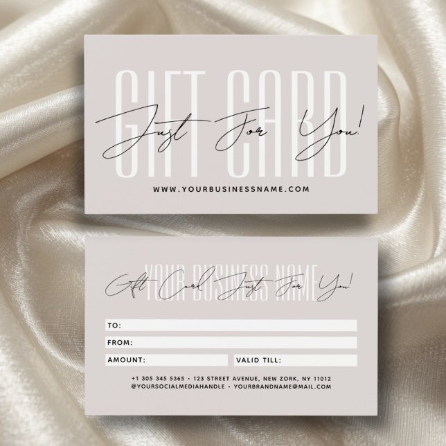 Moderne Schrift-Typografie Geschäft Geschenkkarte  (Von Creator hochgeladen)