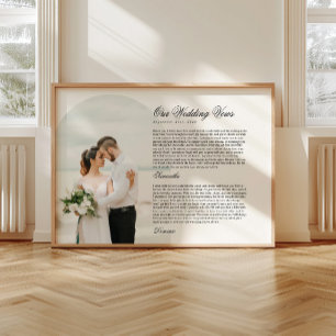 Moderne Schrift-Typografie Hochzeitsgelübde-Bogen- Poster