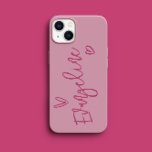 Moderne Schrift Typografie rosa mädchenhaft elegan Case-Mate iPhone 14 Pro Hülle<br><div class="desc">Moderne minimale Herz-Typografie Drehbuch rosa mädchenhaft elegante einfache,  personalisierte Handy Gehäuse Design.</div>