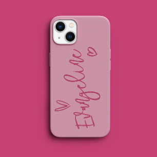 Moderne Schrift Typografie rosa mädchenhaft elegan Case-Mate iPhone 14 Pro Hülle
