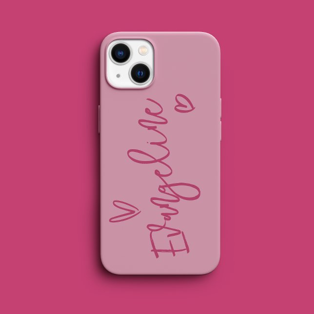 Moderne Schrift Typografie rosa mädchenhaft elegan Case-Mate iPhone Hülle (Von Creator hochgeladen)