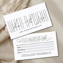 Moderne Schrift-Typografie teilt die Liebe Empfehlungskarte