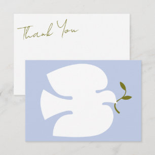 Moderne Schrift und Dove-Hochzeit Dankeskarte