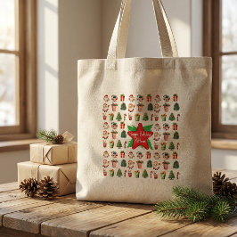 Moderne Schrift Weihnachts-Tüte rustikal Jumbo Stoffbeutel