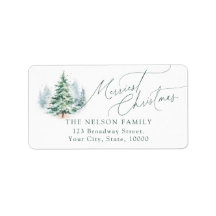 Moderne Schrift Weihnachtsbaum Rücksendeadresse