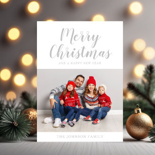 Moderne Schrift Weihnachtsfoto Feiertagskarte