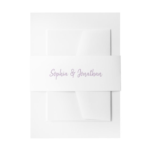 Moderne Schrift | White and Lavender Wedding Einladungsbanderole (Vorderseite Beispiel)