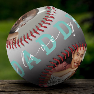Moderne Schrift 'Wir lieben dich - Papa' 2 Foto-Ge Baseball