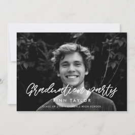 Moderne Schriftart Graduierungsparty Foto Einladun Ankündigung
