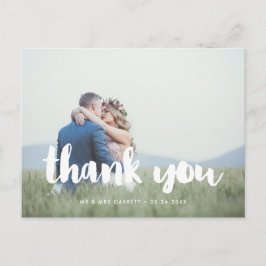 Moderne Schriftart Hochzeit danke Postkarte