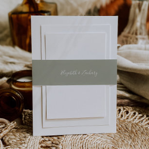 Moderne Schriftart Sage Green Hochzeit Einladungsbanderole