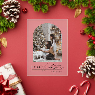 Moderne Schriftfamilie Arch Weihnachtskarte mit Fo Acryleinladungen