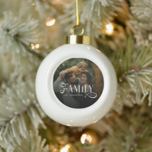 Moderne Schriftfamilie Benutzerdefinierter Foto-Na Keramik Kugel-Ornament