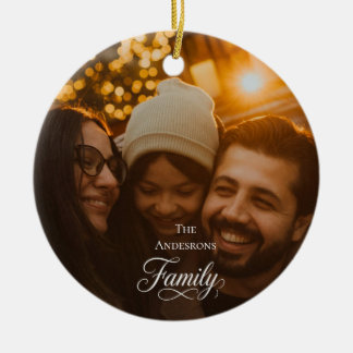 Moderne Schriftfamilie Benutzerdefinierter Foto-Na Keramik Ornament