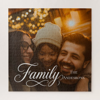 Moderne Schriftfamilie Benutzerdefinierter Foto-Na Puzzle