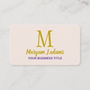Moderne Schriftmonogramm (QR-Code) Chic Rosa Hauch Visitenkarte