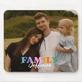 Moderne Schrifttypografie Foto-Minimalfamilie Mousepad