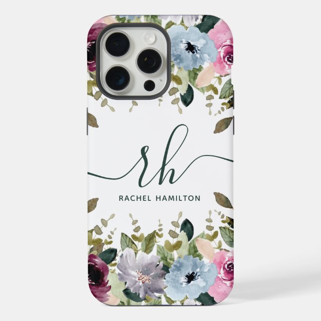 Moderne Schriftzeichen Blush Extravagante Initiale iPhone Hülle (Rückseite)