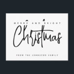 Moderne Schriftzeichen Frohe Weihnachten Postkarte<br><div class="desc">Moderne Schriftzeichen Frohe Weihnachtspostkarte</div>