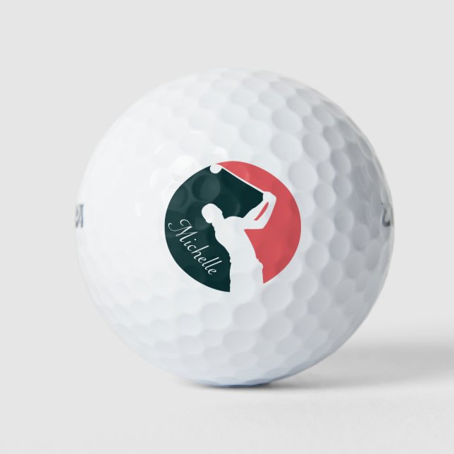 Moderne Schriftzeichen von Golf monogram elegant Golfball (Vorderseite)