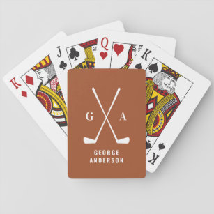 Moderne Schriftzeichen von Golf monogram elegant Spielkarten