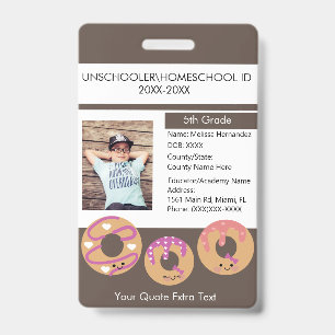 Moderne Schulbildung Unschulischer Student Donut Ausweis