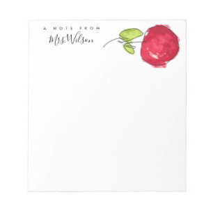 MODERNE SCHULE LEHRER ÖLPENDE HAND ZEICHNEN APPLE NOTIZBLOCK