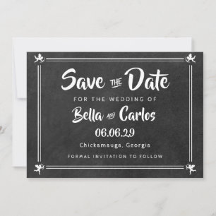 Moderne Schultafel-Cupids Save-the-Date Einladung