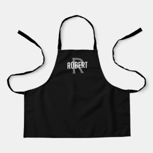 Moderne Schürze für schwarz-graue Monogramm