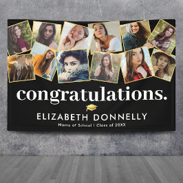 Moderne Schwarz-Abschluss-FotoCollage Banner