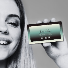 Moderne Schwarz Aquamarin Gradient Sparkle Jewels  Visitenkarte