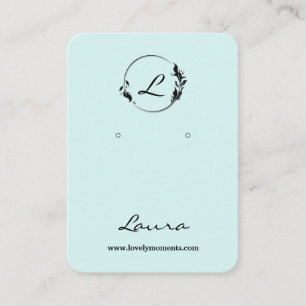 Moderne Schwarz/Blau-Ohrring-Display-Karte Visitenkarte