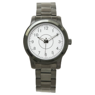 Moderne Schwarz Edelstahl-Uhr  Armbanduhr