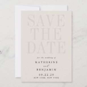 Moderne Schwarz-Elfenbeinhochzeit Save The Date
