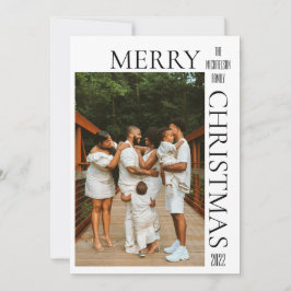 Moderne Schwarz Frohe Weihnachts-Foto Weihnachtska Feiertagskarte